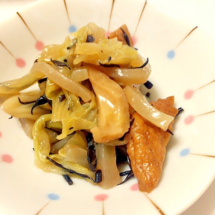 作り置きに!キャベツとつきこんの炒め煮!